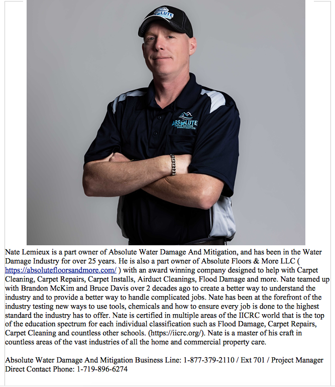 Nate Lemieux, Co-Owner & Project Manager — Absolute Water Damage and Mitigation
